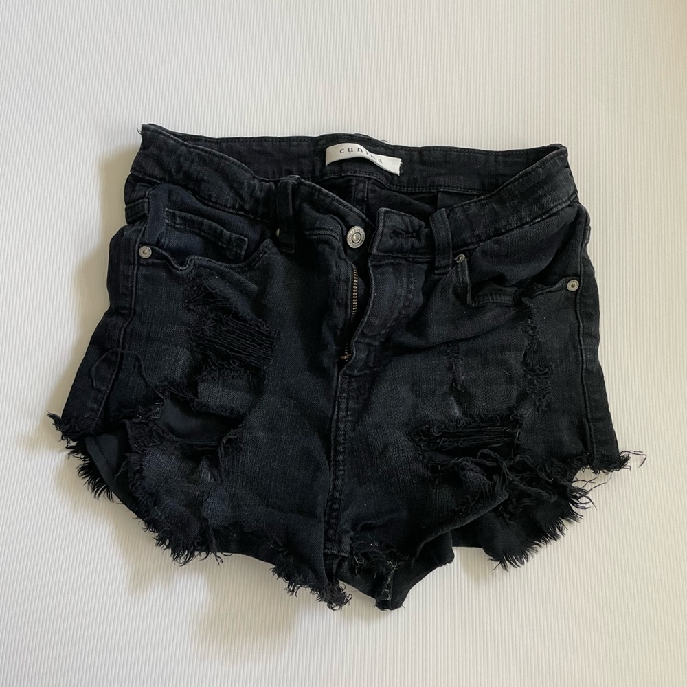 Eunina black denim shorts